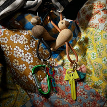 Kay Bojesen Bird Keychain, Silver/Black Leather