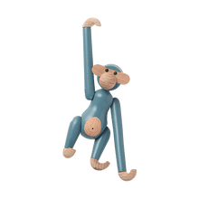 Kay Bojesen Vintage Monkey, Mini, Blue, H: 3.7"