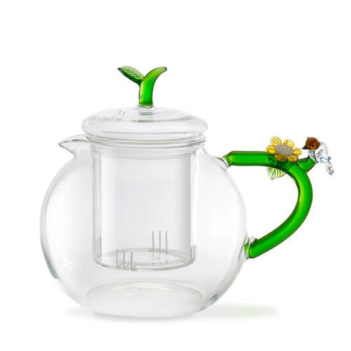 Botanical Glass Teapot