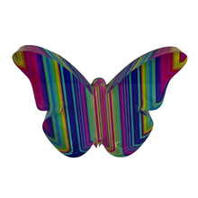 Neon Stripes Acrylic Butterfly Block