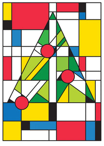 Mondrian Tree Holiday Cards (Box of 12 Cards with Envelopes)