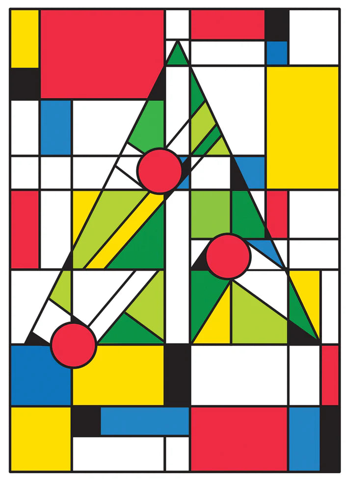Mondrian Tree Holiday Cards (Box of 12 Cards with Envelopes)