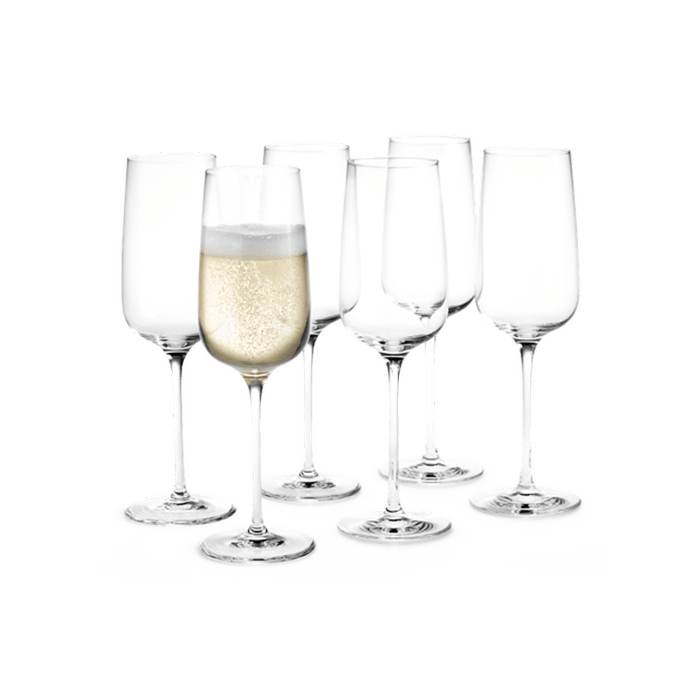 Holmegaard Bouquet Champagne Glass, Clear, 9.8 Oz, 6 Pcs.