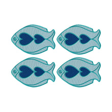 Octaevo Cocktail Coasters - Fish Light Blue (Set of 4)