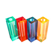 Canetti Acrylic Flower Vase in Orange/Red