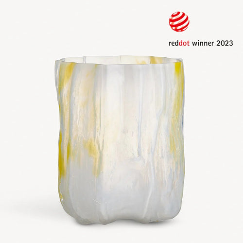 Kosta Boda Crackle Vase Tall Lemon Sorbet