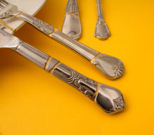 Seletti Kintsugi Flatware 4 Pcs Set in Steel and Gold