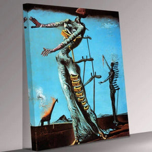 Burning Giraffe Woman with Drawers By Salvador Dali Figurine