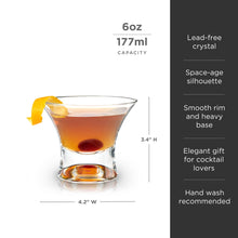 Raye Heavy Base Stemless Crystal Manhattan Glasses Set of 2