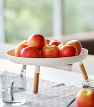 Countertop Pedestal Tray (5" H)  - Steel + Wood