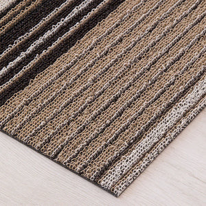 Chilewich Shag Pleat Stripe Floor Mat Oyster