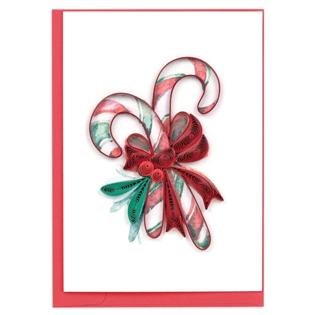 Quilled Gift Enclosure Mini Card Candy Canes
