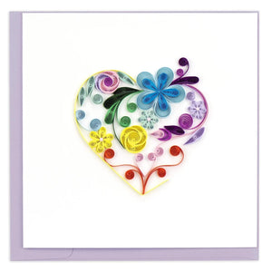 Greeting Card Floral Rainbow Heart