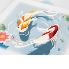 Quilled Koi Fish Pond Greeting Card