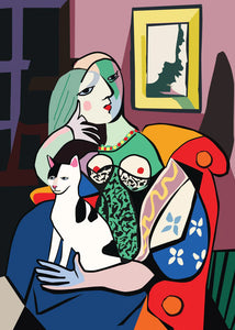 Picasso Cat Greeting Card