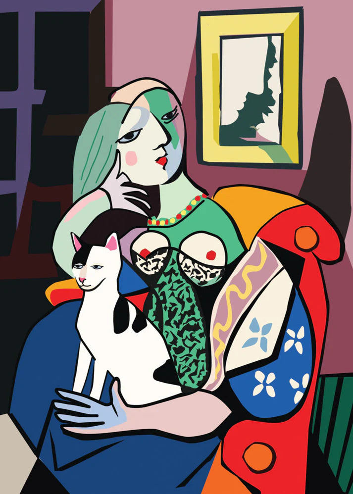 Picasso Cat Greeting Card