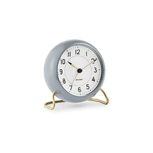 Arne Jacobsen Station Table Clock, Grey/White