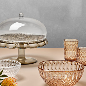 Guzzini Vanity Small Cake Serving Plate with Dome Smoke