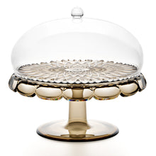 Guzzini Vanity Small Cake Serving Plate with Dome Smoke