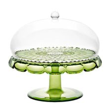 Guzzini Vanity Small Cake Serving Plate with Dome Lily Green