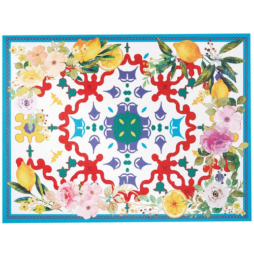 Guzzini Leather Placemat Flowers & Lemons