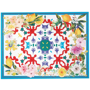 Guzzini Leather Placemat Flowers & Lemons