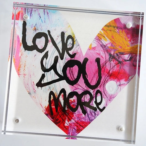 Heart, Graffiti, Acrylic Block Love You More