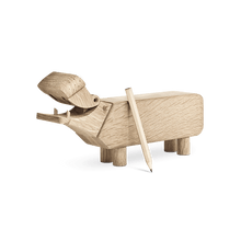 Kay Bojesen Hippo, Oak, H: 3.5"