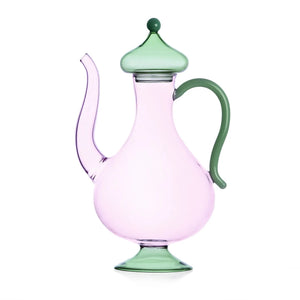 Ichendorf Sogni D'Oriente Pink Teapot/Coffee Pot With Green Lid