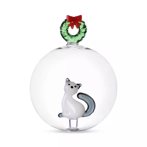 Ichendorf Tabby Cat Christmas - Ball Ornament Cat-Wreath