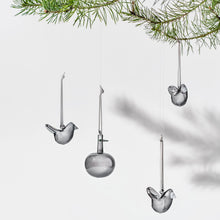 Iittala Toikka Mini Glass Bird Ornaments Set/3 Grey