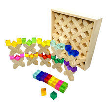 80 Pcs Combination Set with 32 X-Shape Blocks and 48 Lucite Cubes