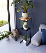 Two-Tier Display & Storage Shelf (31.5" H)  - Steel + Wood