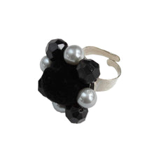 Black Velvet Beaded Ring