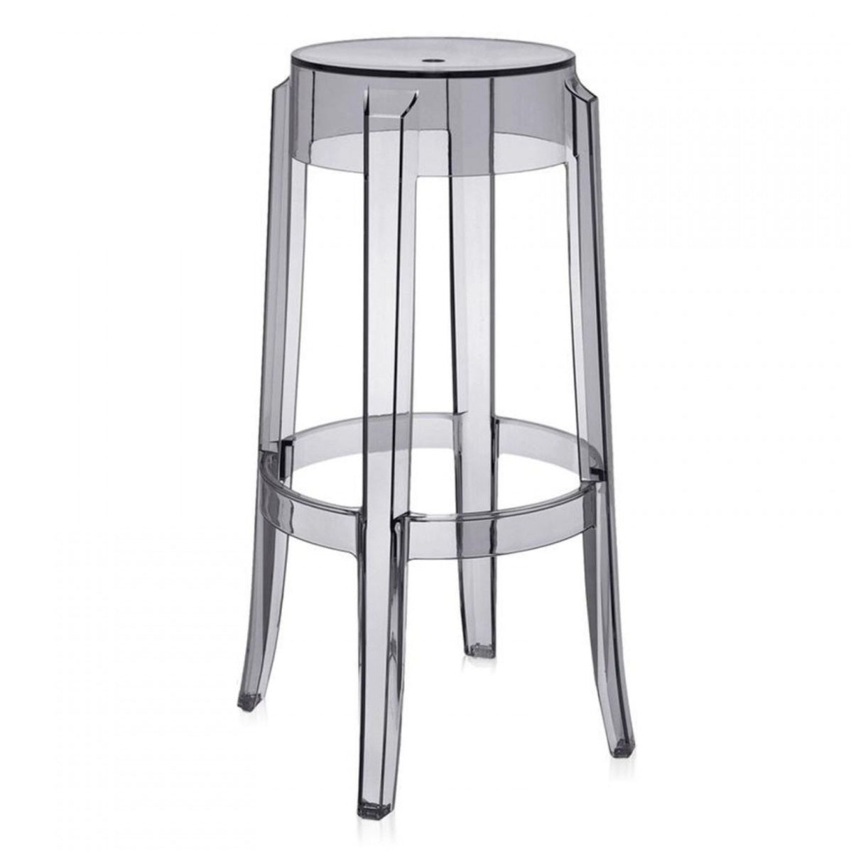 Kartell Ghost Stool Medium High (Set of 2) Smoke Grey