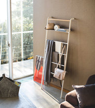 Leaning Storage Ladder With Shelf (63" H)  - Steel