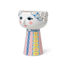 Bjørn Wiinblad Eva Vase, Pink/Blue, H: 9.3"