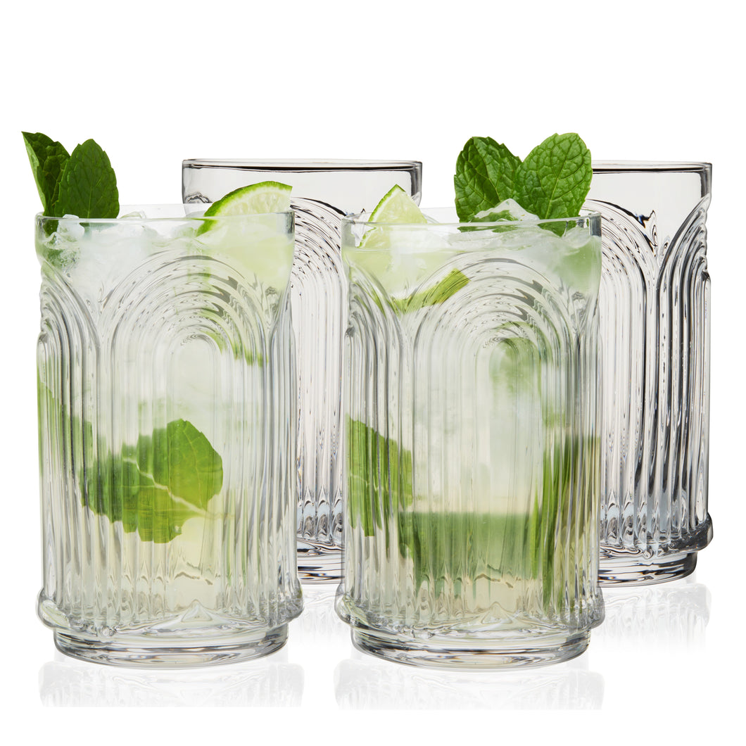 Beau Highball Glasses, Set of 4