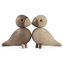 Kay Bojesen Lovebirds, Oak/Smoked Oak, H: 3.5"