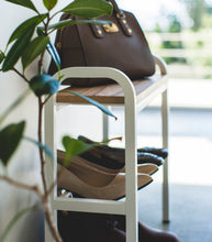 Shoe Organizer & Bench (18" H)  - Steel + Wood