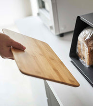 Bread Box with Cutting Board Lid - Steel + Wood