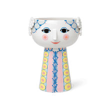 Bjørn Wiinblad Eva Vase, Pink/Blue, H: 9.3"