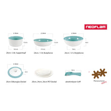 MIDAS Plus FIKA collection Blue 8pc set (Wok, Frypan and Pot w/ detachable Handle)