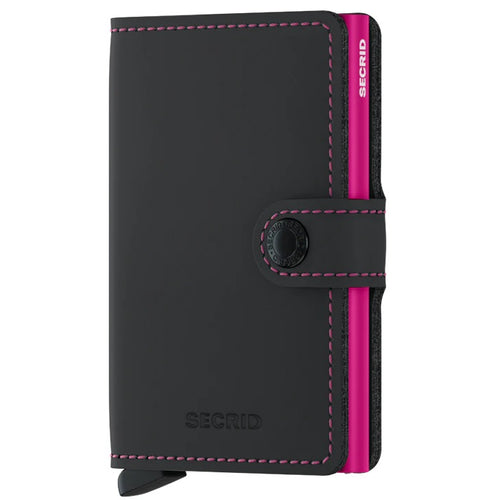 Secrid Miniwallet Matte Black and Fuchsia