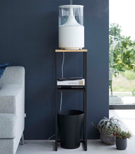 Two-Tier Display & Storage Shelf (31.5" H)  - Steel + Wood