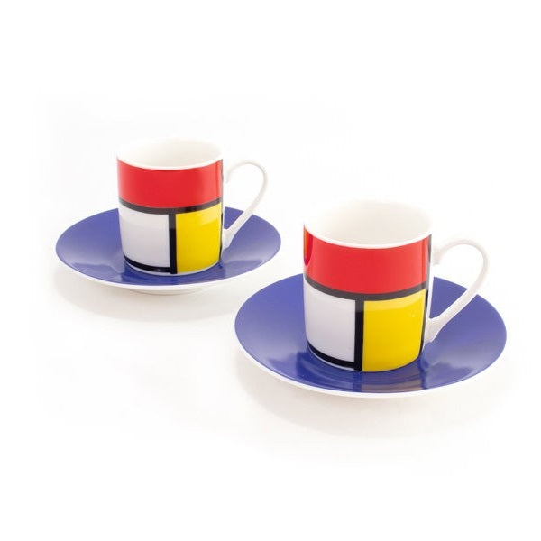 Mondrian Espresso Set (2 Cups)