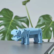 Modern Wooden Hippo Decor – Interactive Puzzle & Art Piece