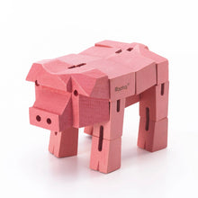 Modern Wooden Pig Decor – Interactive Puzzle & Art Piece