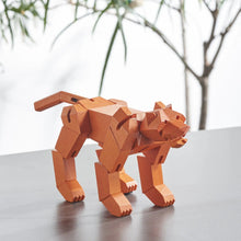 Modern Wooden Tiger Decor – Interactive Puzzle & Art Piece