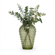 Hobnail Vase - Barrel - Moss Green